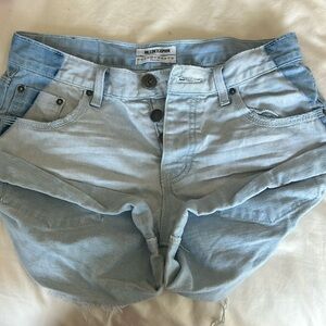 One X One Teaspoon Two Toned Bandit Jean Shorts